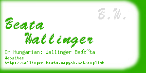 beata wallinger business card